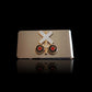 RAILROAD CROSSING STAINLESS STEEL MONEY CLIP U.S.A MADE RR SIGNAL LIGHTS