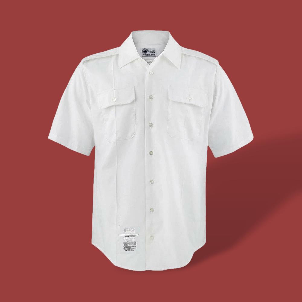 U.S MILITARY ARMY ISSUE WHITE DRESS SHIRT MEN'S SHORT SLEEVE LARGE & X – Clay's Military