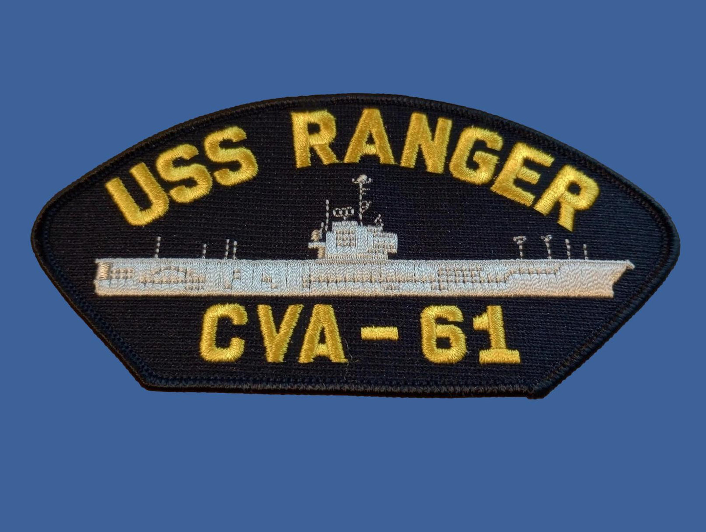 U.S NAVY SHIP HAT PATCH. USS RANGER CVA-61 SHIP PATCH U.S.A MADE NAVY CARRIER