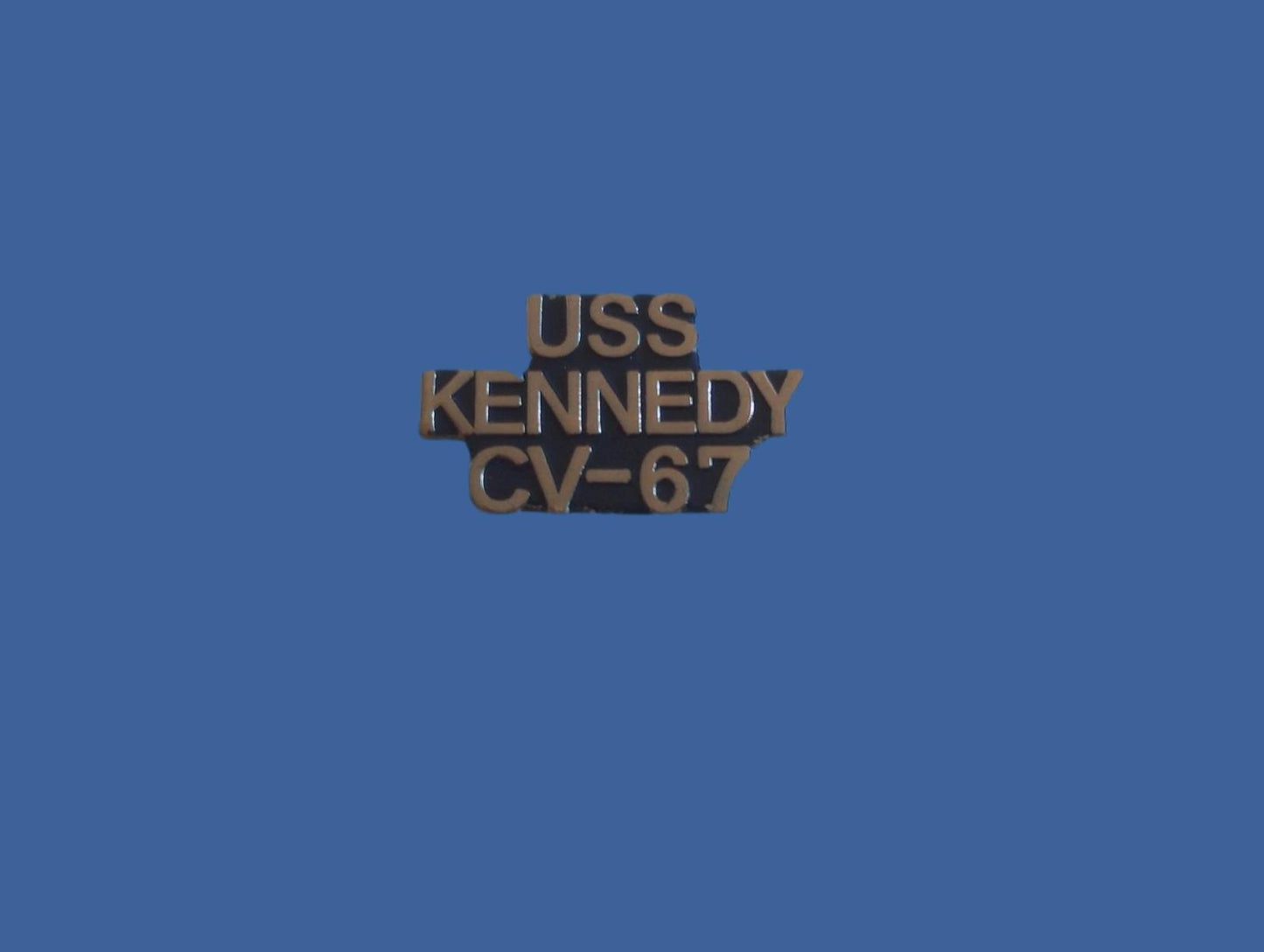 U.S MILITARY NAVY SHIP USS KENNEDY  CV-67 HAT LAPEL PIN CLUTCH BACK