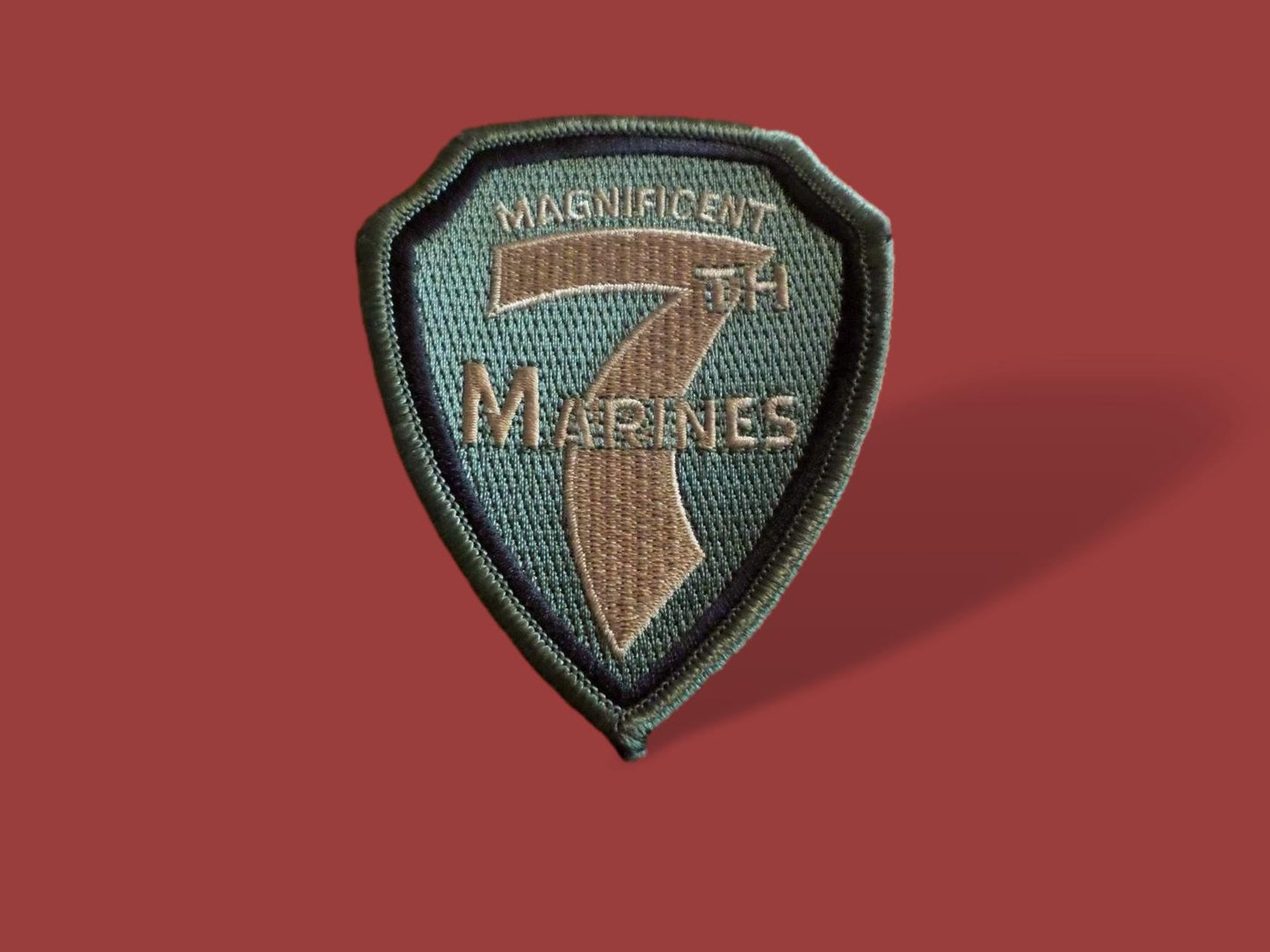 U.S. MILITARY MARINE CORPS MAGNIFICENT 7 PATCH SUBDUE OD GREEN 7TH USMC