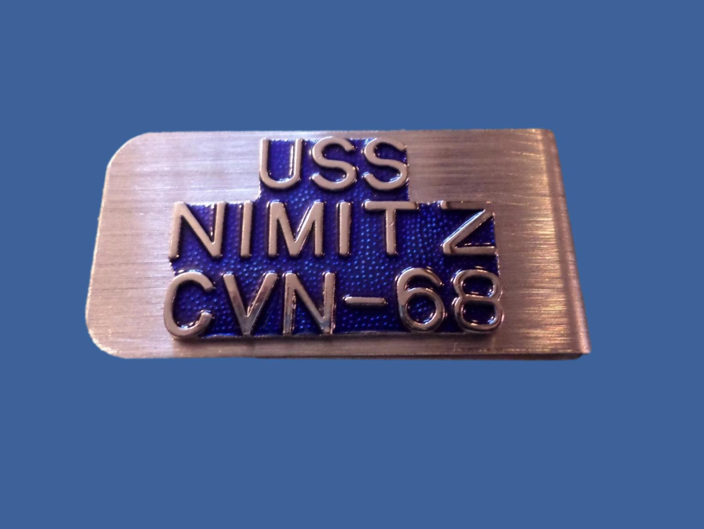 U.S MILITARY NAVY U.S.S NIMITZ CVN-68 METAL MONEY CLIP U.S.A MADE NEW IN BAGS