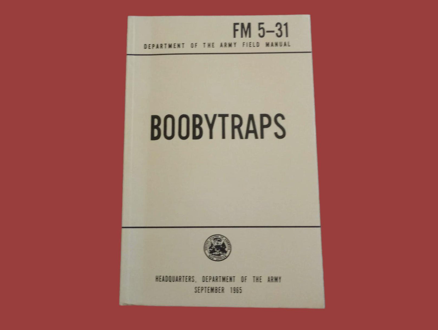 U.S ARMY BOOBYTRAPS BOOK BOOBY TRAPS HANDBOOK GUIDE