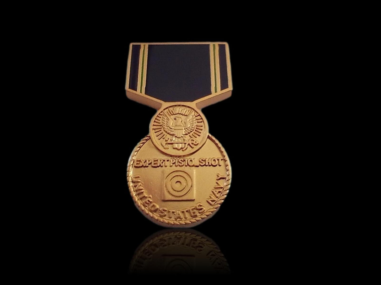 U.S MILITARY NAVY EXPERT PISTOL MARKSMANSHIP MEDAL HAT LAPEL PIN MINI SIZE