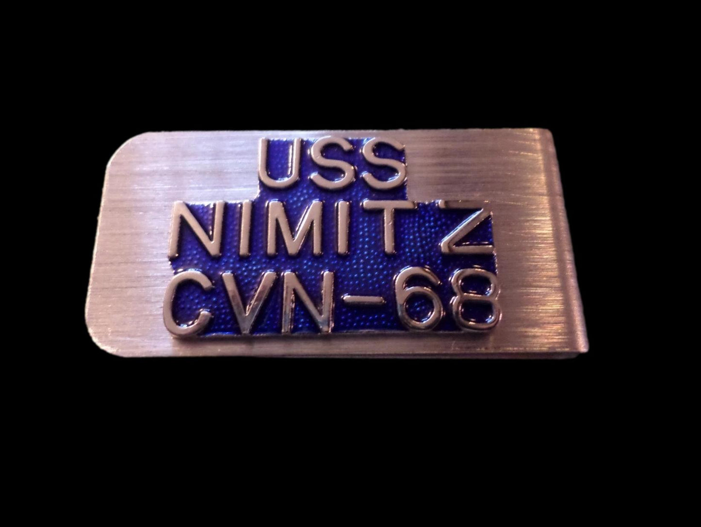 U.S MILITARY NAVY U.S.S NIMITZ CVN-68 METAL MONEY CLIP U.S.A MADE NEW IN BAGS