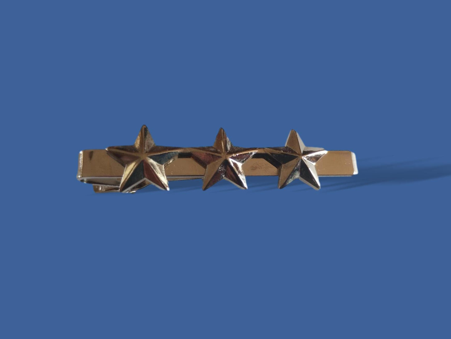 U.S MILITARY LT. GENERAL THREE STAR TIE BAR TIE TAC U.S.A MADE POLICE SILVER COL