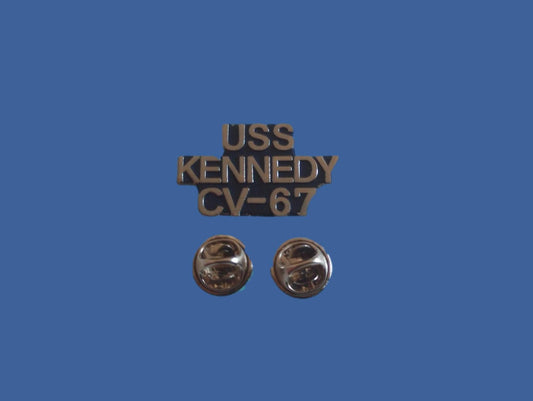 U.S MILITARY NAVY SHIP USS KENNEDY  CV-67 HAT LAPEL PIN CLUTCH BACK