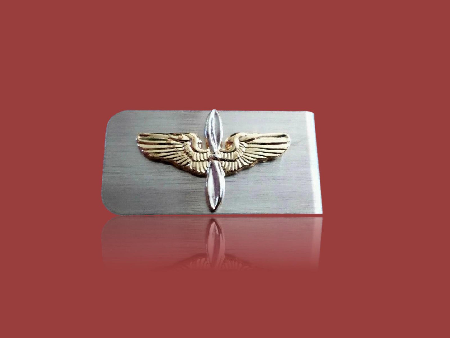 U.S ARMY AIR CORPS AVIATION CADET MONEY CLIP STAINLESS STEEL AIR FORCE USA MADE