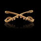 U.S MILITARY CAVALRY METAL HAT BADGES PIN CROSSED SABERS SWORDS LARGE PIN 2 1/4