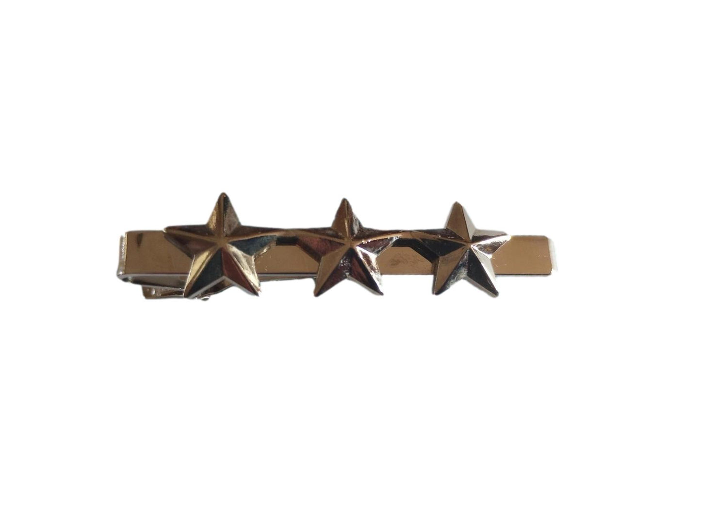 U.S MILITARY LT. GENERAL THREE STAR TIE BAR TIE TAC U.S.A MADE POLICE SILVER COL