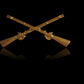 U.S MILITARY INFANTRY PIN CROSSED RIFLES METAL HAT LAPEL BADGES 1 3/4 ARMY