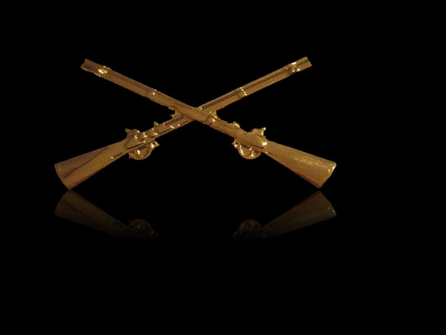 U.S MILITARY INFANTRY PIN CROSSED RIFLES METAL HAT LAPEL BADGES 1 3/4 ARMY