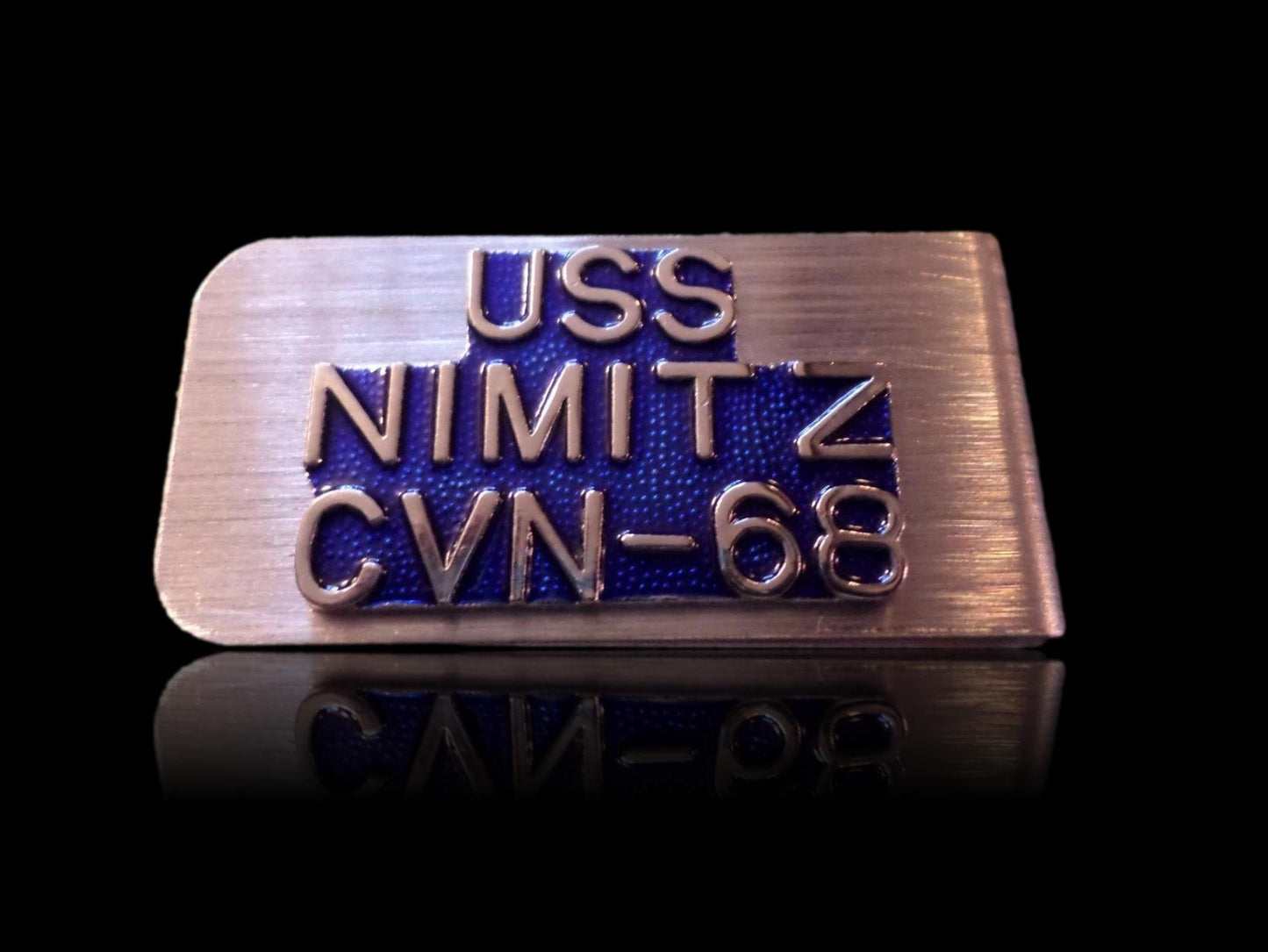 U.S MILITARY NAVY U.S.S NIMITZ CVN-68 METAL MONEY CLIP U.S.A MADE NEW IN BAGS