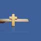 GOLD CHRISTIAN CROSS TIE BAR TIE TAC CHAPLAIN CROSS U.S.A MADE CLIP ON STYLE