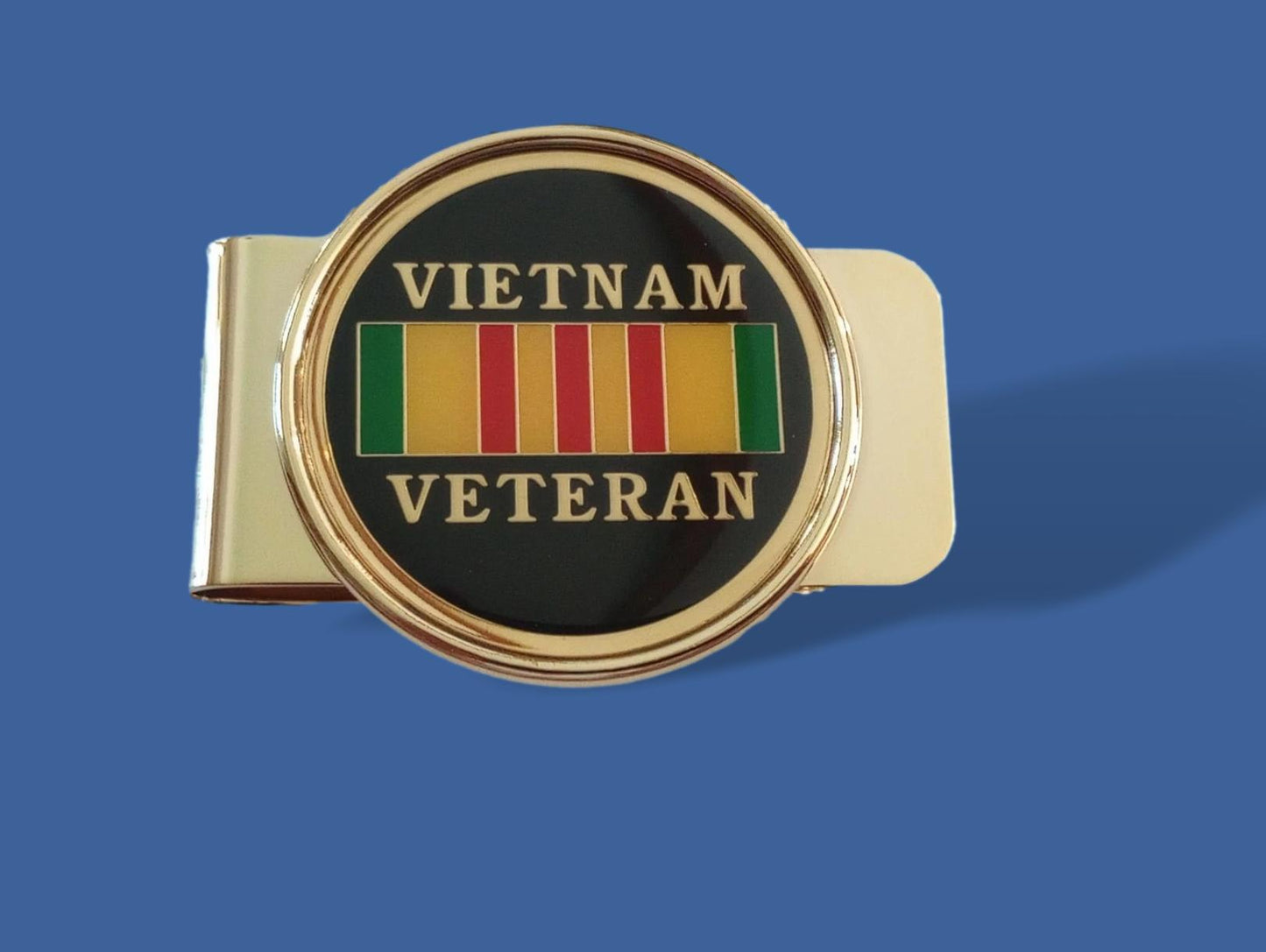 U.S MILITARY VIETNAM VETERAN DELUXE MONEY CLIP BRASS CONSTRUCTION ENAMEL FINISH