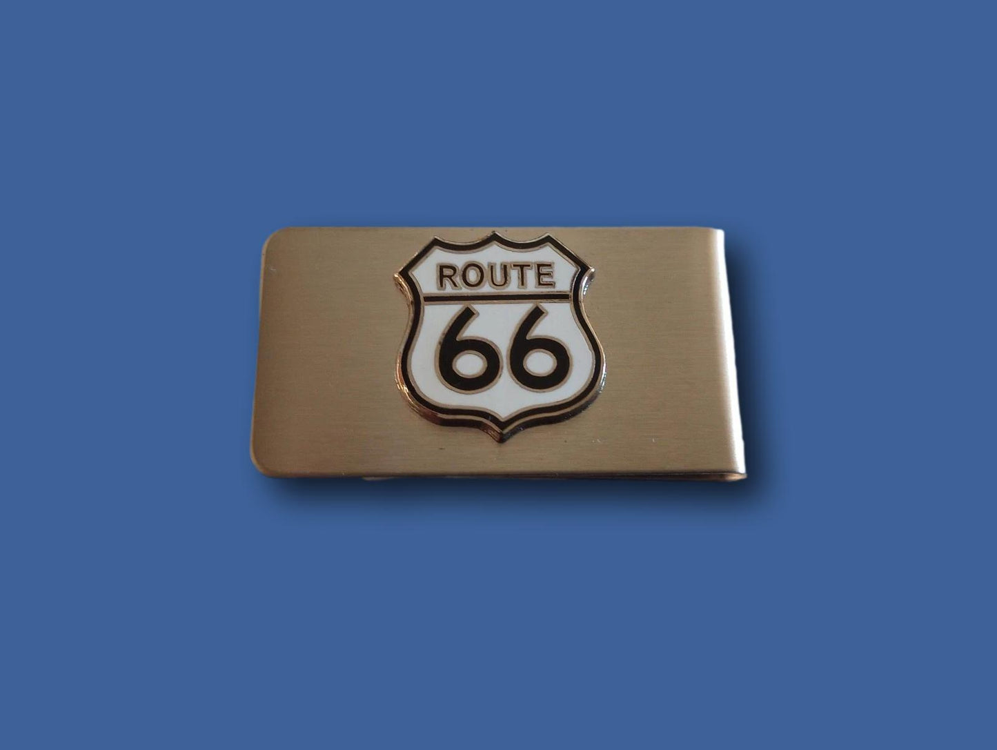 U.S HIGHWAY ROUTE 66 STAINLESS STEEL MONEY CLIP U.S.A MADE STREET SIGN ROUTE 66