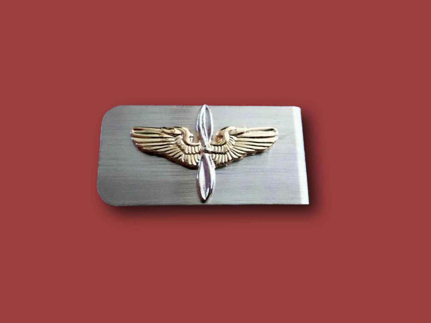 U.S ARMY AIR CORPS AVIATION CADET MONEY CLIP STAINLESS STEEL AIR FORCE USA MADE