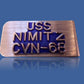 U.S MILITARY NAVY U.S.S NIMITZ CVN-68 METAL MONEY CLIP U.S.A MADE NEW IN BAGS