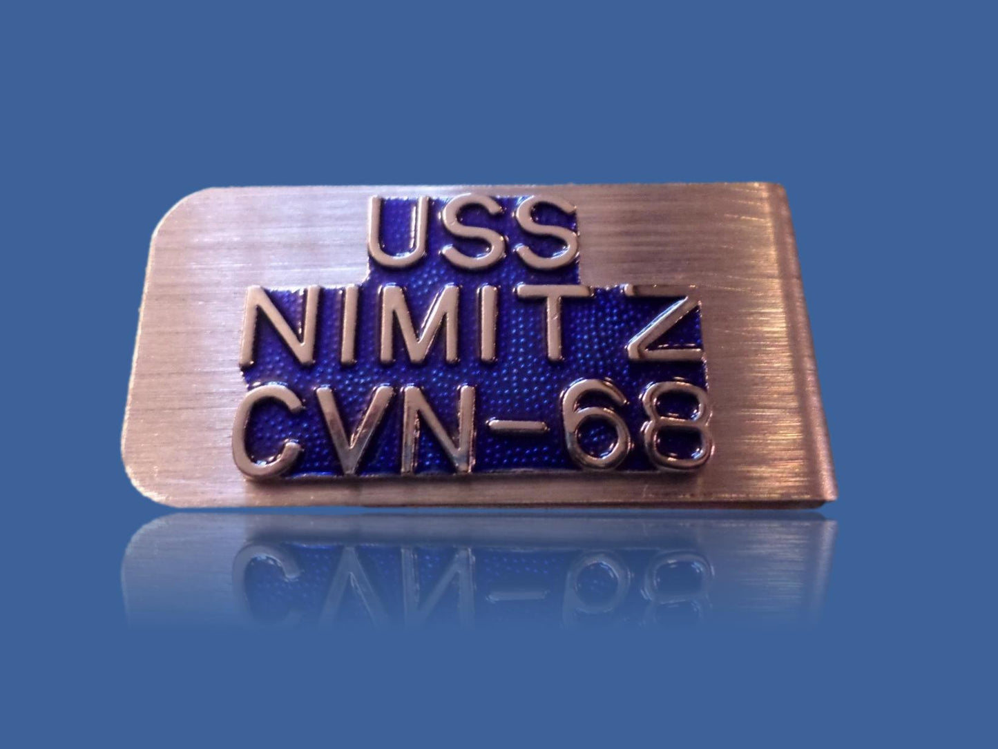 U.S MILITARY NAVY U.S.S NIMITZ CVN-68 METAL MONEY CLIP U.S.A MADE NEW IN BAGS