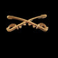 U.S MILITARY CAVALRY METAL HAT BADGES PIN CROSSED SABERS SWORDS LARGE PIN 2 1/4