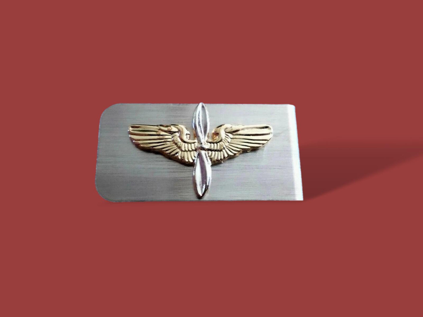 U.S ARMY AIR CORPS AVIATION CADET MONEY CLIP STAINLESS STEEL AIR FORCE USA MADE
