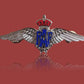 BRITISH ROYAL AIR FORCE MILITARY WINGS BADGE 3 1/4" DOUBLE POST METAL PIN