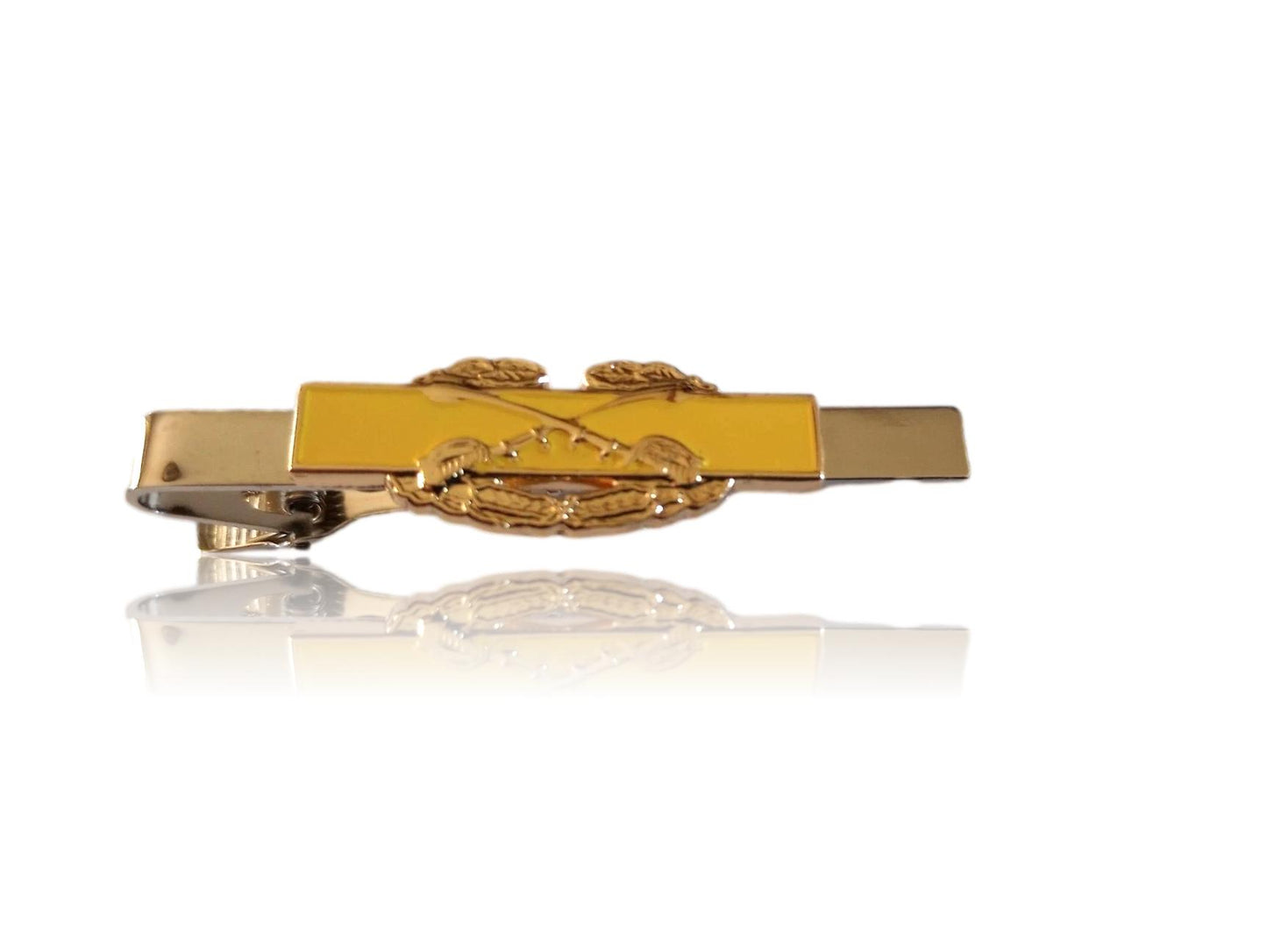U.S MILITARY ARMY COMBAT CAVALRY BADGE TIE BAR OR TIE TAC CLIP ON TYPE USA MADE