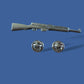 MILITARY SKS RIFLE HAT LAPEL PIN DOUBLE POST CLUTCH BACK GOOD QUALITY