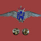 BRITISH ROYAL AIR FORCE MILITARY WINGS BADGE 3 1/4" DOUBLE POST METAL PIN