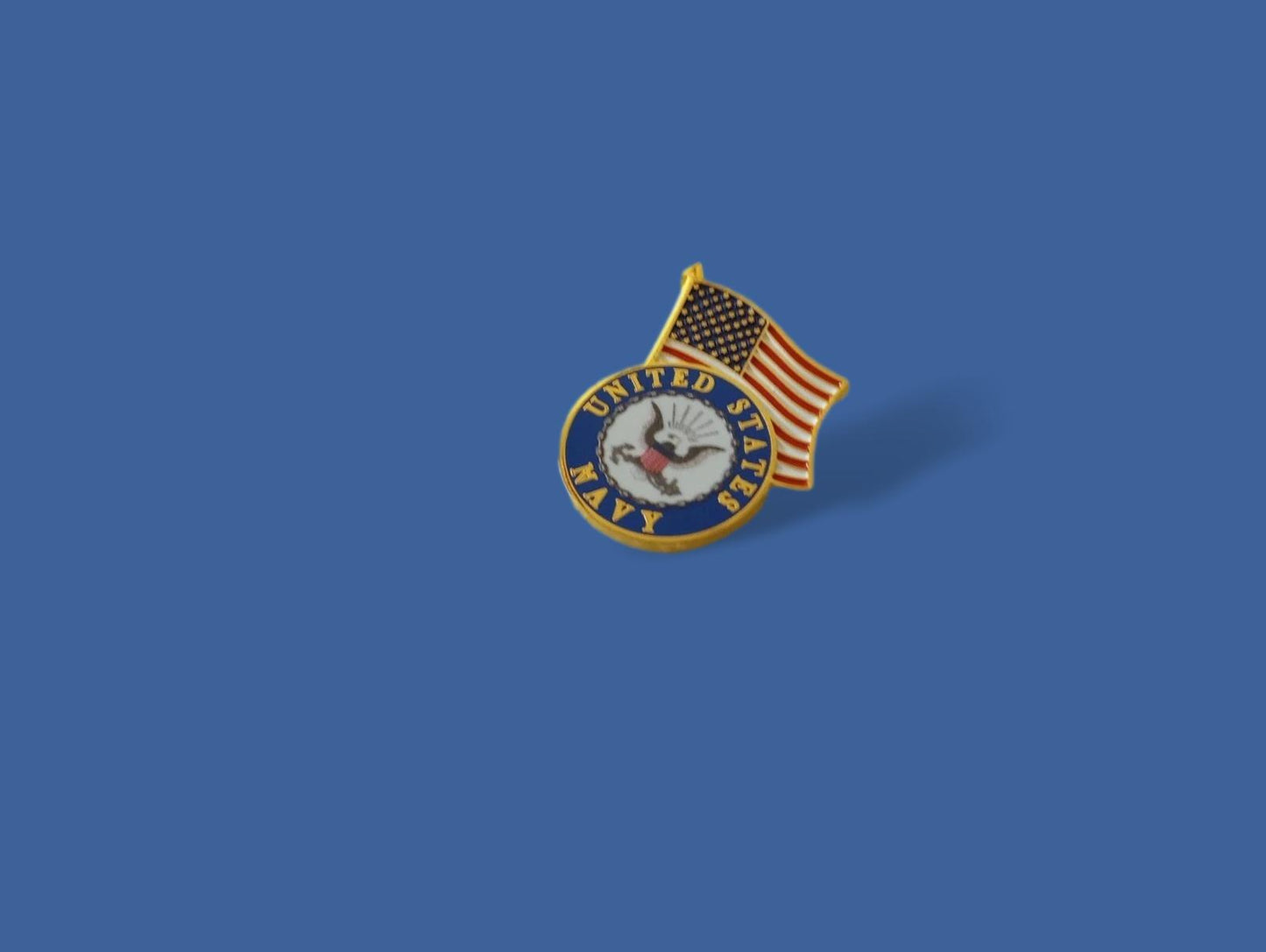 U.S NAVY USA FLAG HAT PIN LAPEL PIN DOUBLE POST BACK
