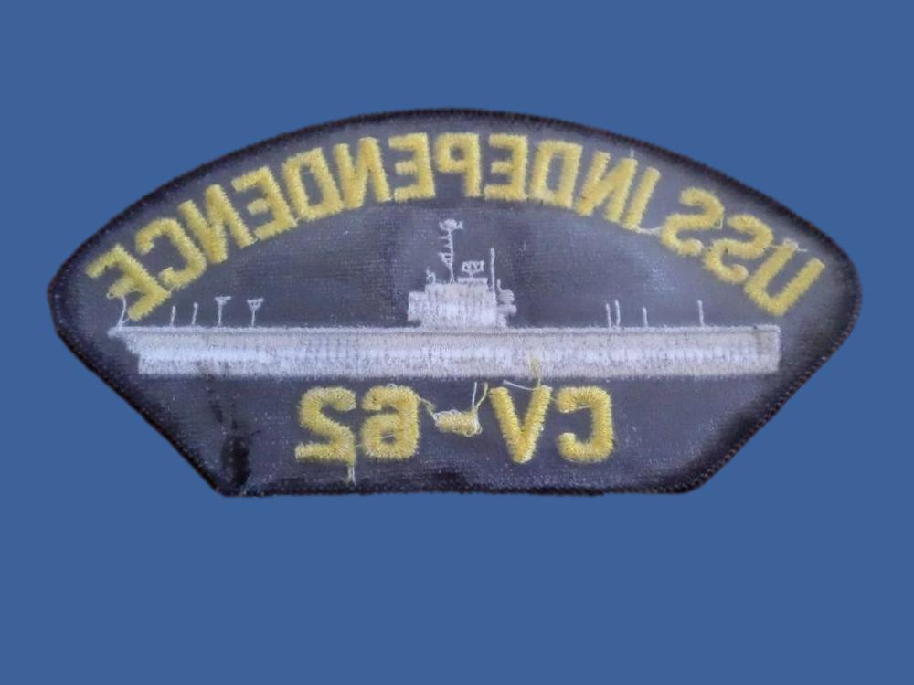 U.S NAVY SHIP HAT PATCH. USS INDEPENDENCE CV-62 CARRIER SHIP HAT PATCH U.S MADE
