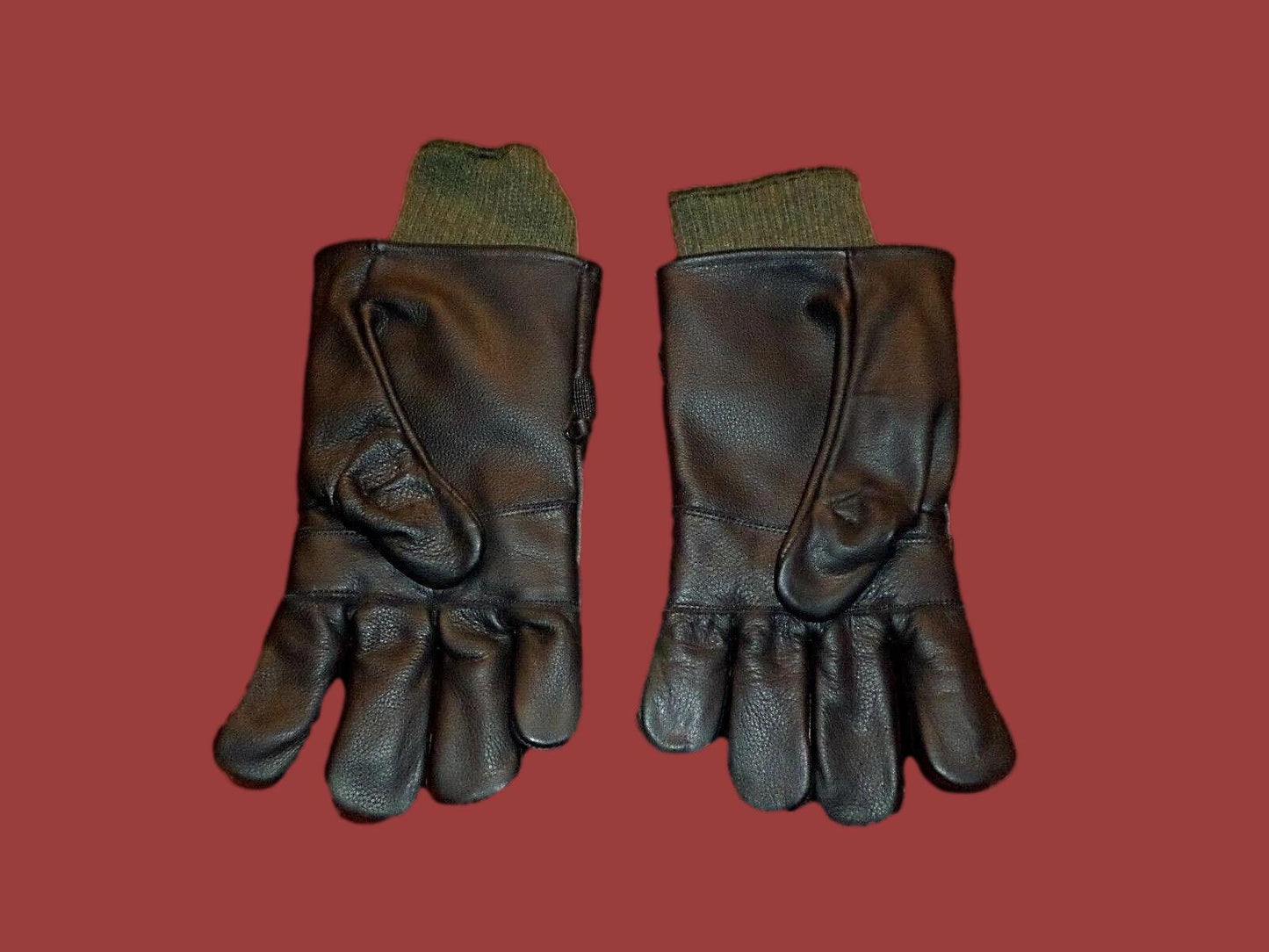 U.S MILITARY STYLE D-3A LEATHER GLOVES COLD WET WEATHER SIZE 6 X- LARGE W/LINER
