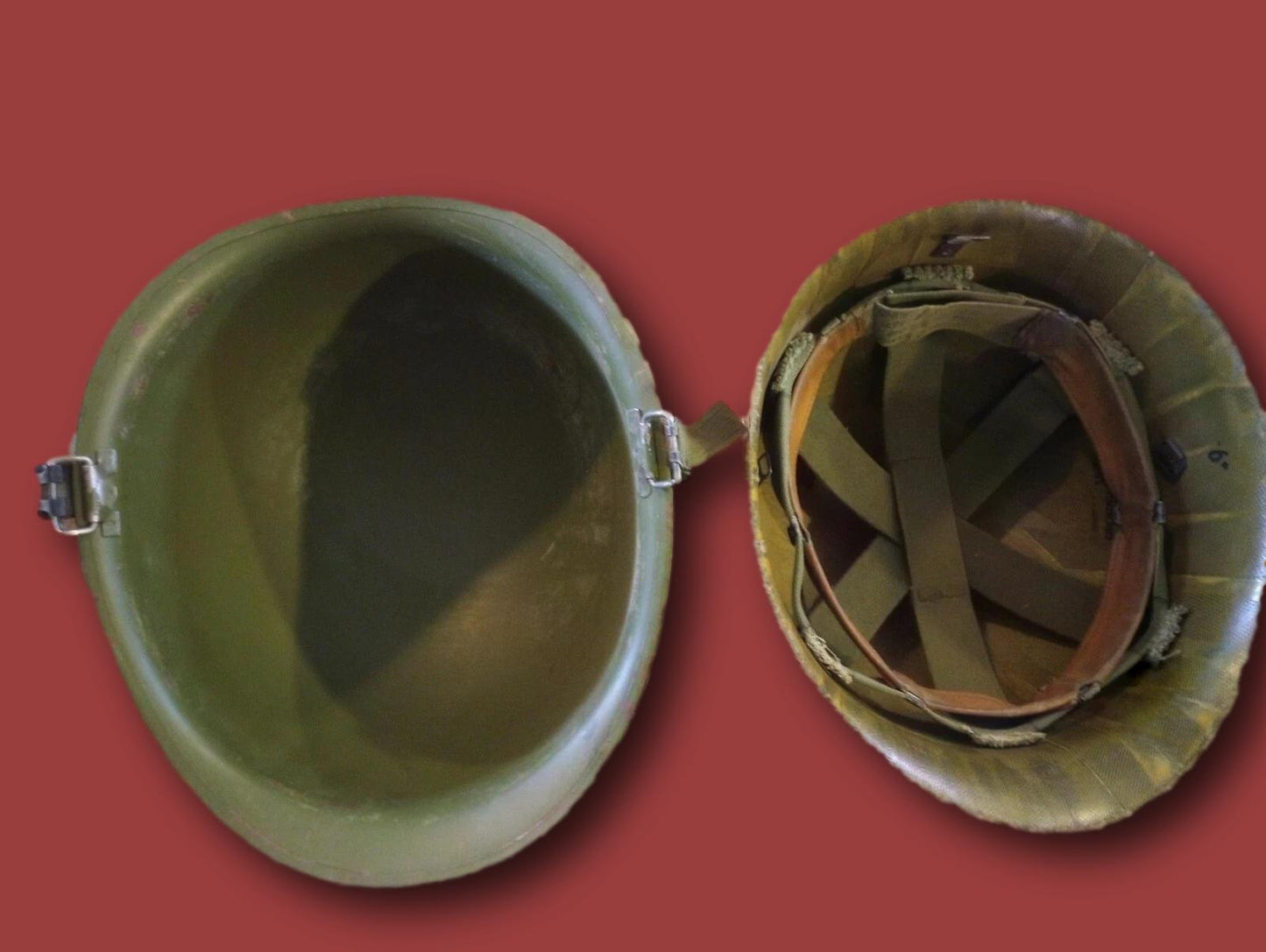 U.S MIITARY M1 HELMET VIETNAM ERA STEEL POT LINER & COVER COMPLETE SET GENUINE