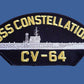 USS CONSTELLATION CV-64 U.S NAVY SHIP HAT PATCH CARRIER USA MADE HEAT TRANSFER