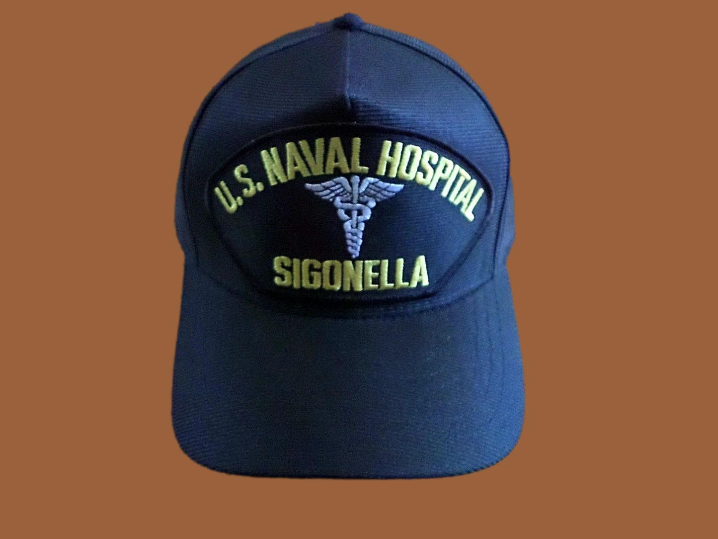 U.S NAVAL HOSPITAL SIGONELLA NAVY SHIP HAT U.S MILITARY OFFICIAL BALL CAP U.S.A