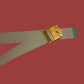 U.S MILITARY STYLE KHAKI WEB BELT WITH NAVY SEALS SILVER INSIGNIA BRASS BUCKLE
