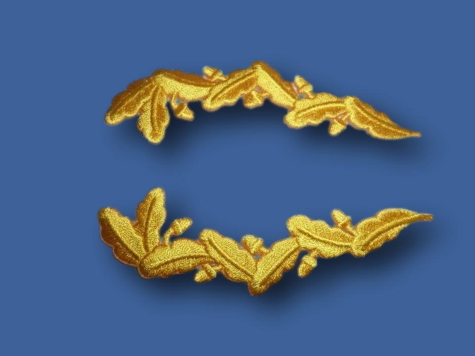 U.S MILITARY EMBROIDERED NAVY SCRAMBLED EGGS IRON ON FOR CDR, CAPT, COLONEL