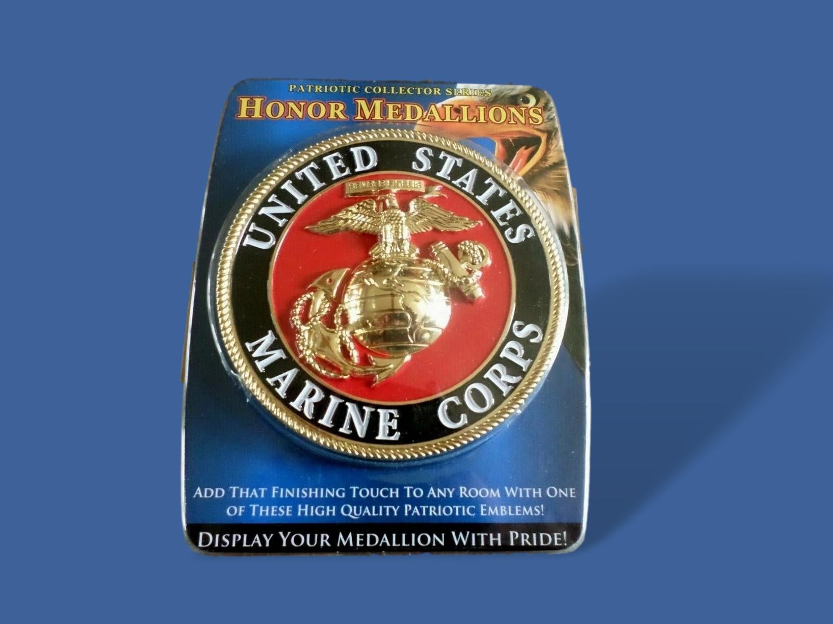 U.S MARINE CORPS EGA USMC METAL MEDALLION ENAMEL SHADOW BOX EMBLEM