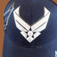 U.S AIR FORCE HAT 3D A/F INSIGNIA ON FRONT AIR FORCE EMBROIDERED ON BILL & BACK