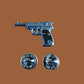P-38 GERMAN AUTOMATIC PISTOL HAT PIN LAPEL PIN SILVER IN COLOR