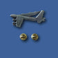 MILITARY B-52 STRATOFORTRESS BOMBER PLANE HAT LAPEL PIN DOUBLE POST CLUTCH BACK