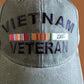 U.S MILITARY VIETNAM VETERAN HAT BALL CAP STONE WASHED OD GREEN