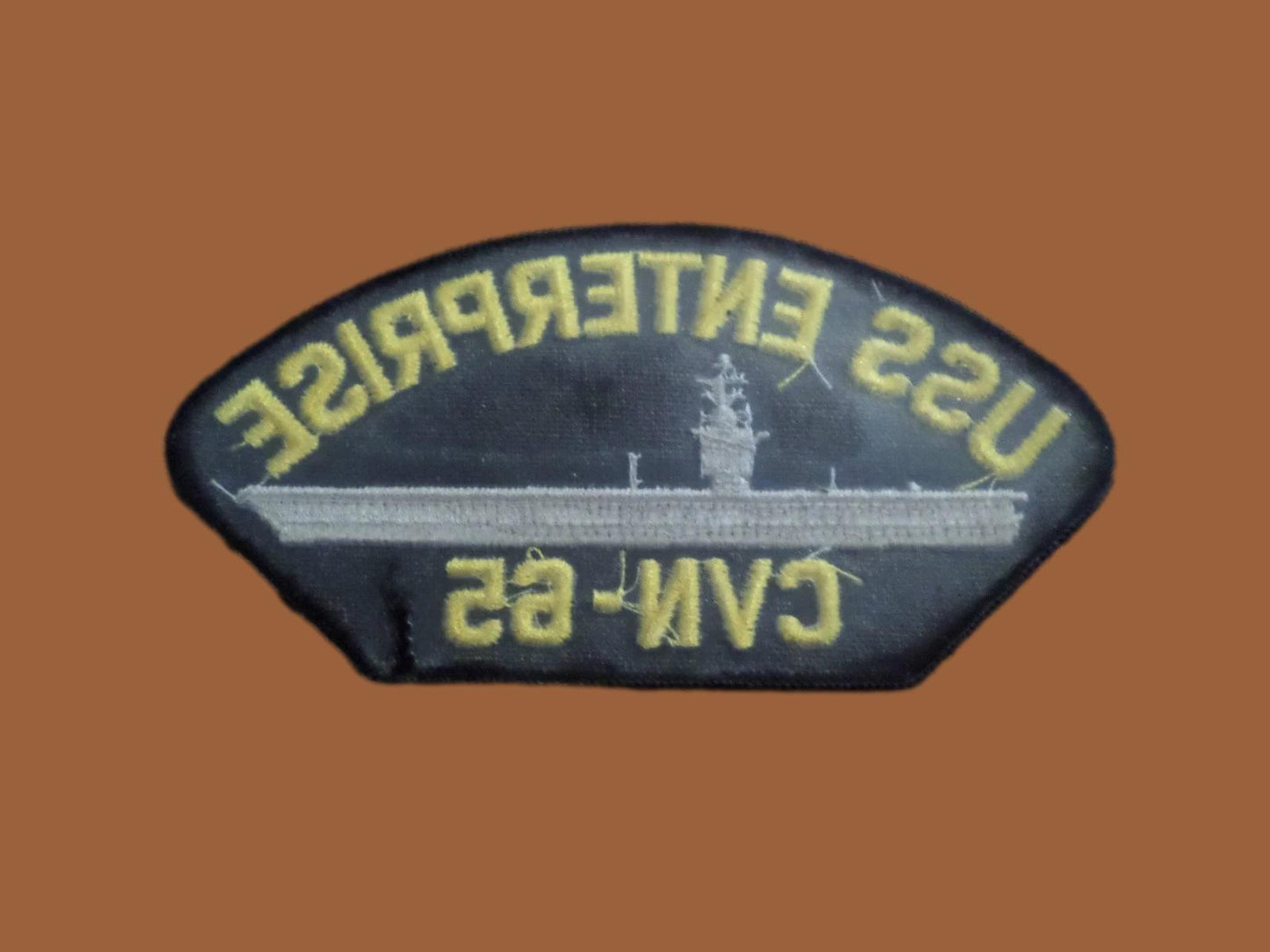 U.S NAVY SHIP HAT PATCH USS ENTERPRISE CVN-65  CARRIER U.S.A MADE HEAT TRANSFER