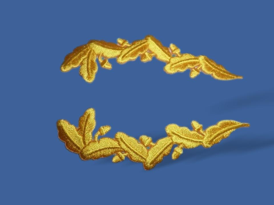 U.S MILITARY EMBROIDERED NAVY SCRAMBLED EGGS IRON ON FOR CDR, CAPT, COLONEL