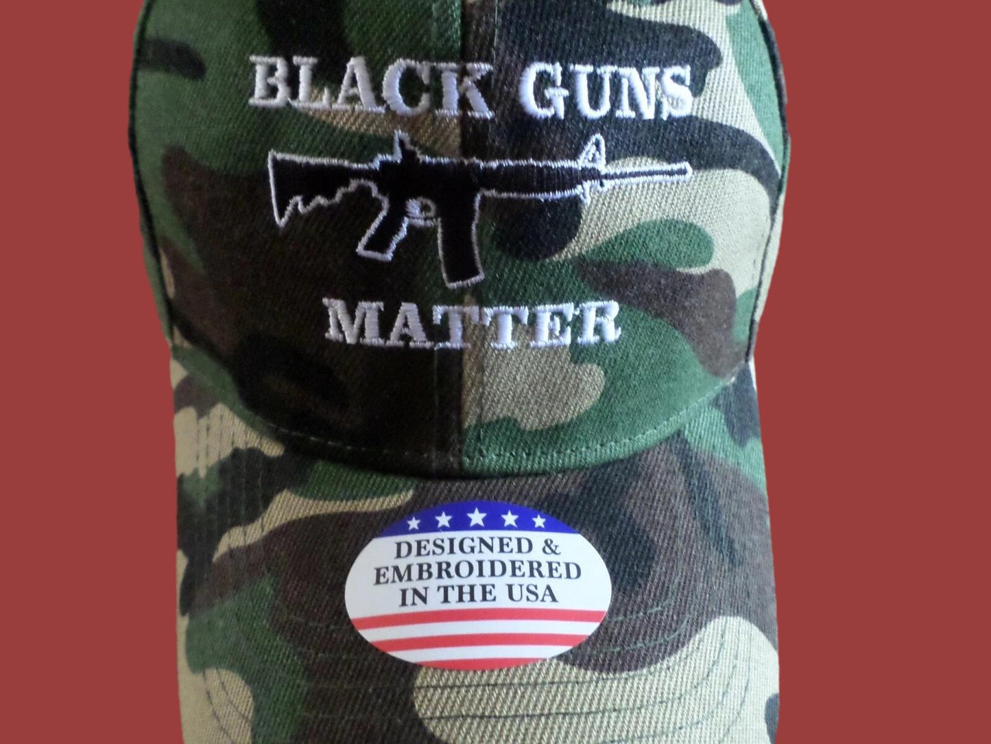 BLACK GUNS MATTER 6 PANEL CAP EMBROIDERED HAT CAMOUFLAGE 2nd AMENDMENT