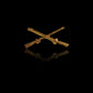 U.S MILITARY INFANTRY PIN CROSSED RIFLES METAL HAT LAPEL BADGES 1 3/4 ARMY
