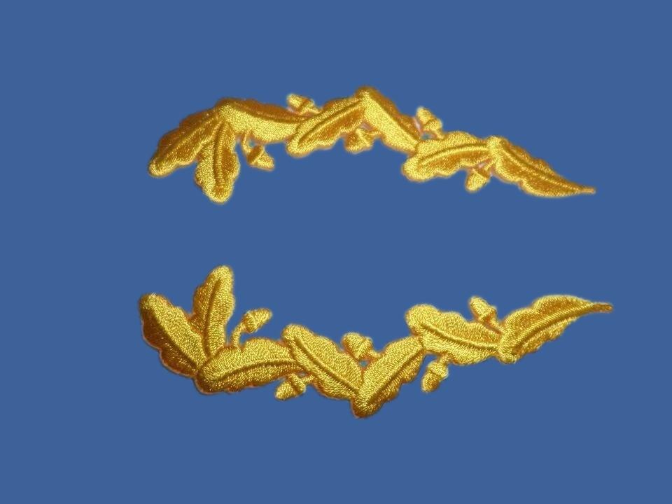 U.S MILITARY EMBROIDERED NAVY SCRAMBLED EGGS IRON ON FOR CDR, CAPT, COLONEL