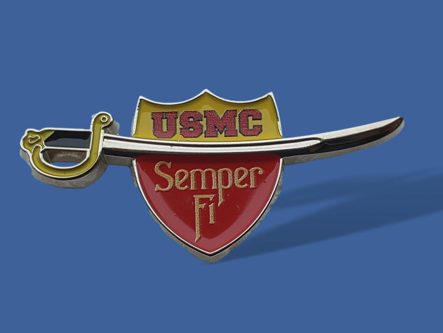 U.S MARINE CORPS HAT PIN LAPEL SWORD SABRE SEMPER FI SHIELD USMC VETERAN