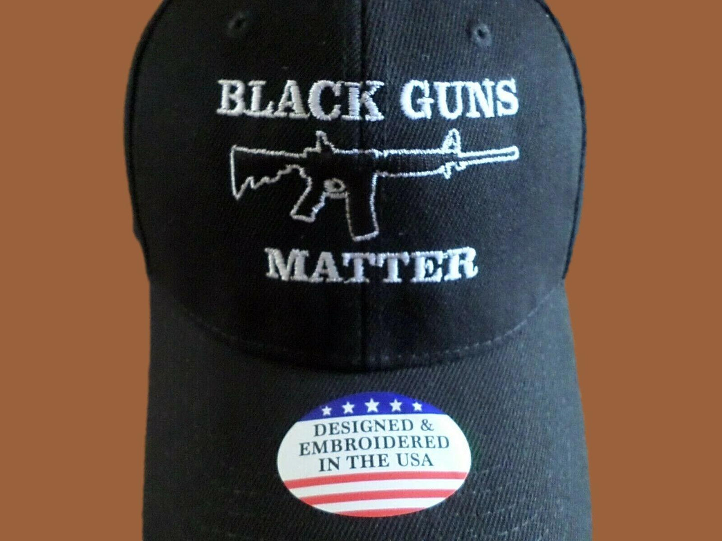 BLACK GUNS MATTER 6 PANEL CAP EMBROIDERED HAT 2nd AMENDMENT