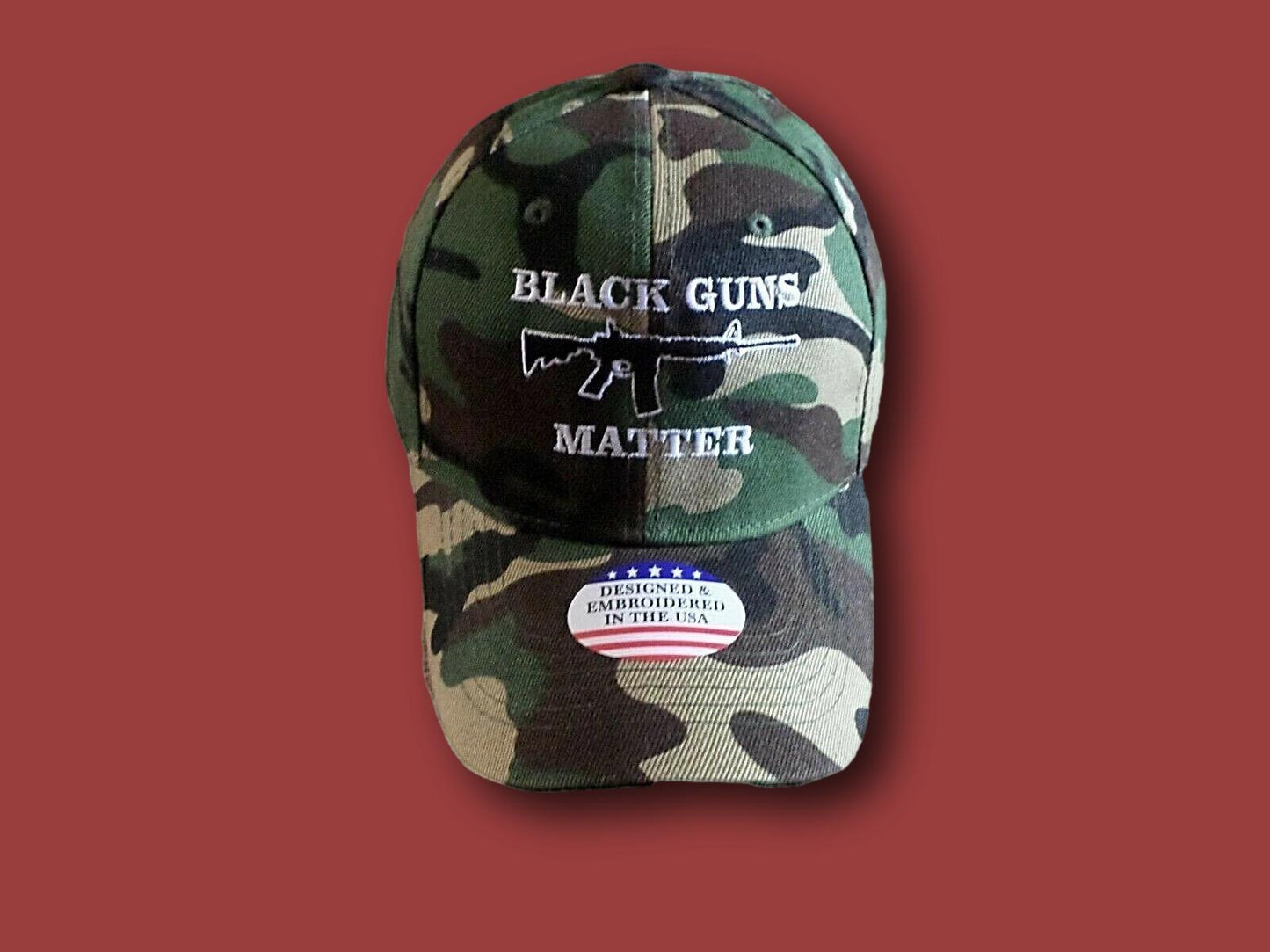 BLACK GUNS MATTER 6 PANEL CAP EMBROIDERED HAT CAMOUFLAGE 2nd AMENDMENT
